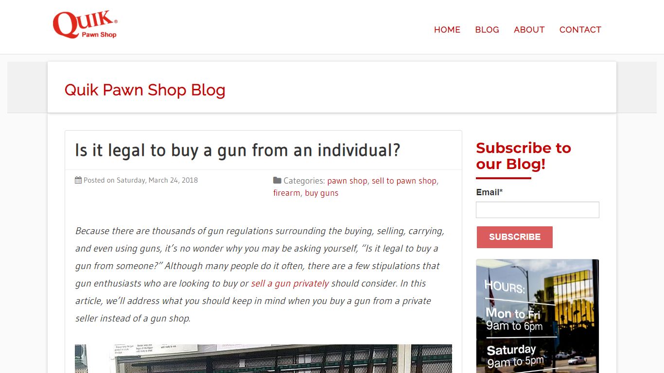 Is it legal to buy a gun from an individual? - Quik Pawn Shop